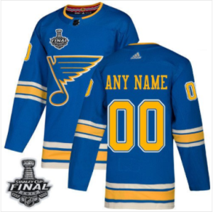 Blues Benutzerdefinierte Blau Alternate 2019 Stanley Cup Final Stitched